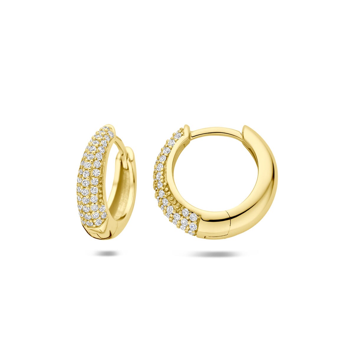 Pozłacane 925 srebrne kolczyki koła z cyrkonią