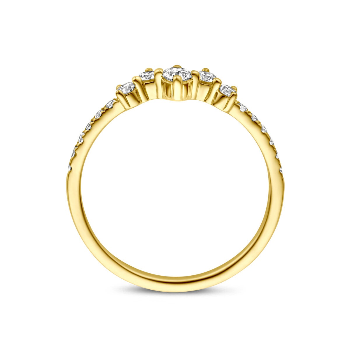 14k żółte złoto damski pierścionek z 0.33ct diamentem hodowanym w laboratorium