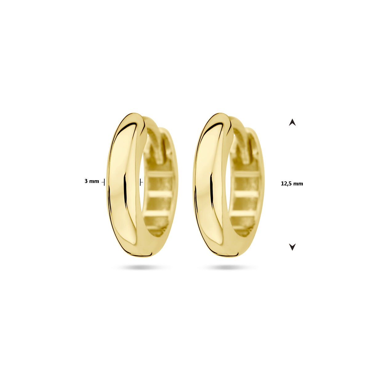 Złote kolczyki koła – 9k żółte złoto, 12.5 mm z zapięciem na zawias
