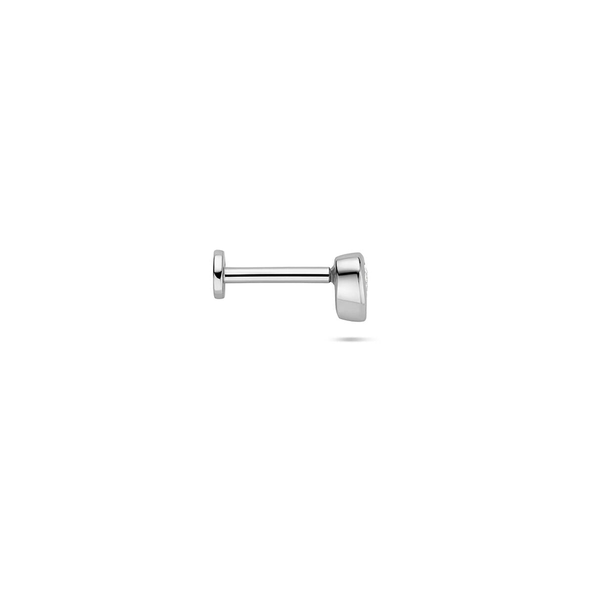 Srebrny piercing w kształcie serca z cyrkonią – rodowany 925