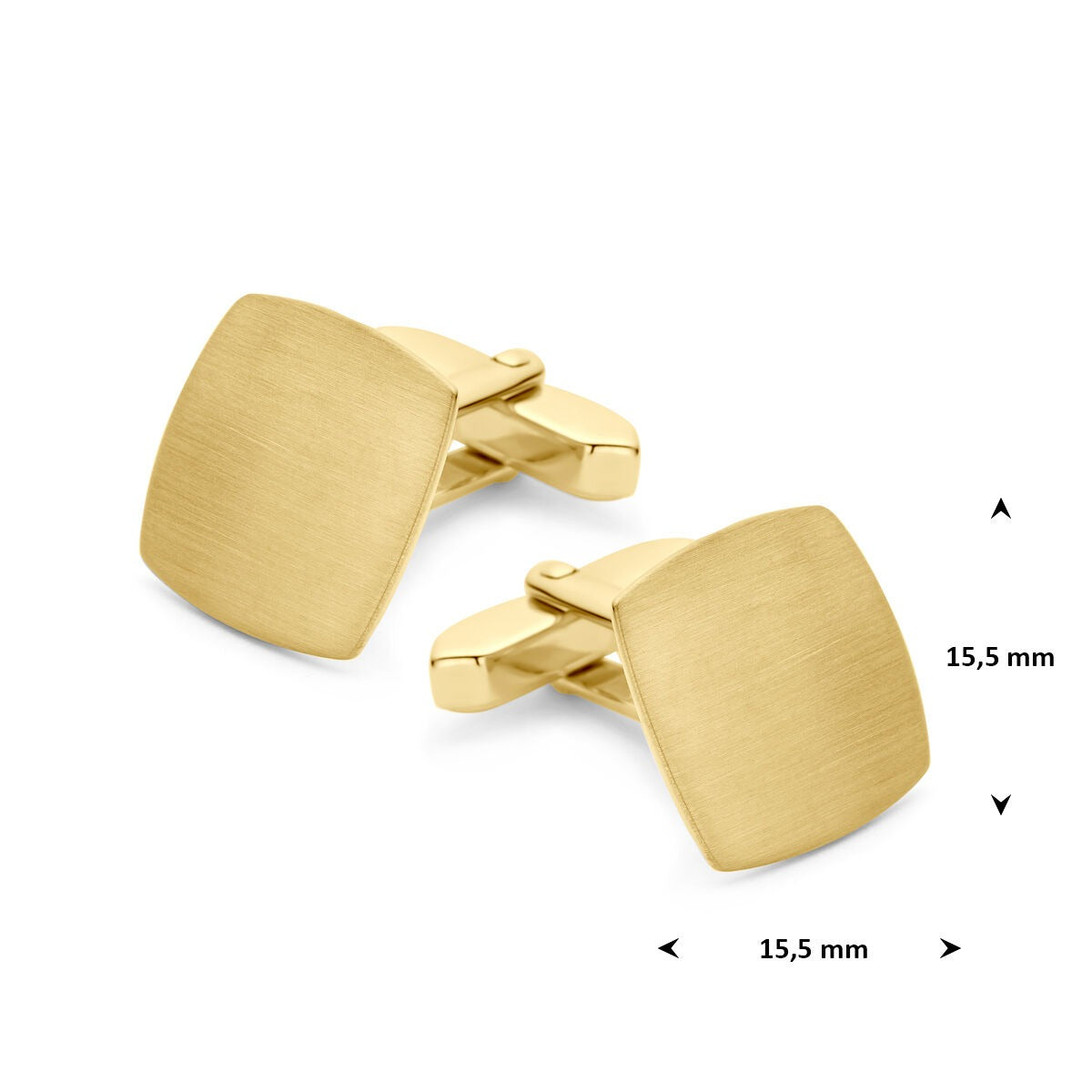 Pozłacane mankiety srebrne 15.5 x 15.5 mm