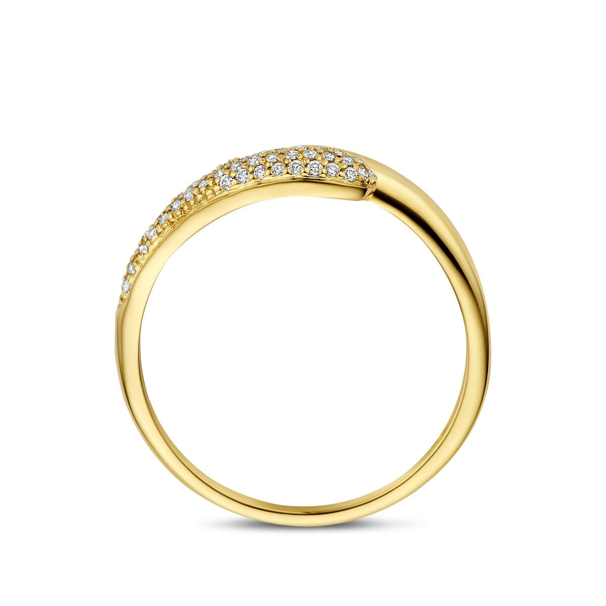 14k Żółte złoto pierścionek z diamentem 0.15ct