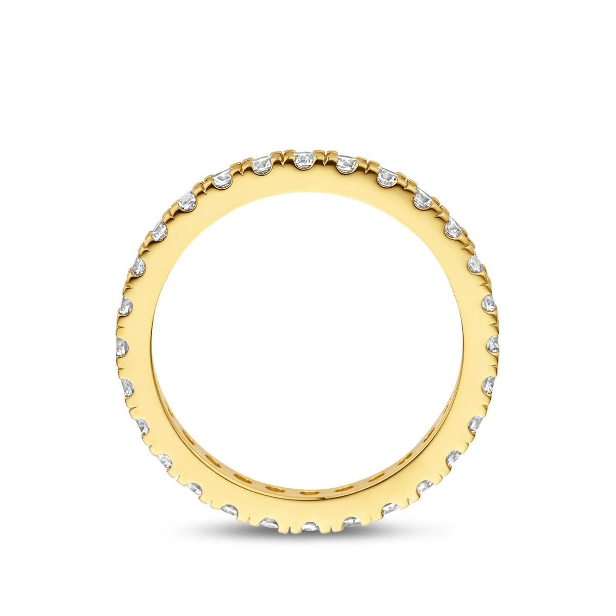 Pozłacany pierścionek srebrny 925 z cyrkonią 2.2 mm