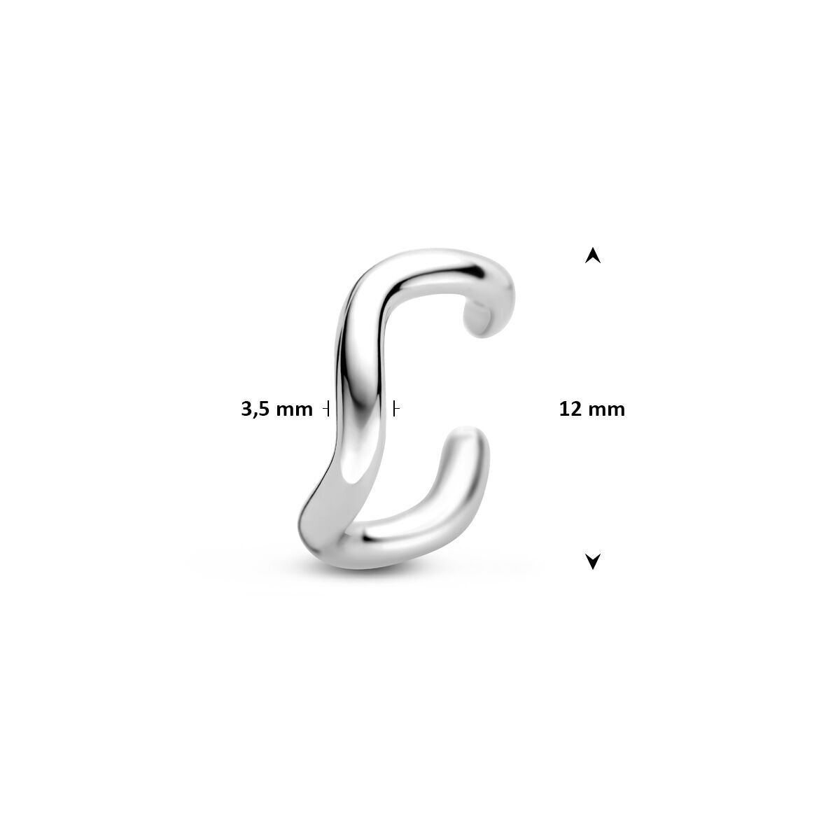 Srebrny ear cuff – rodowany 925 srebro