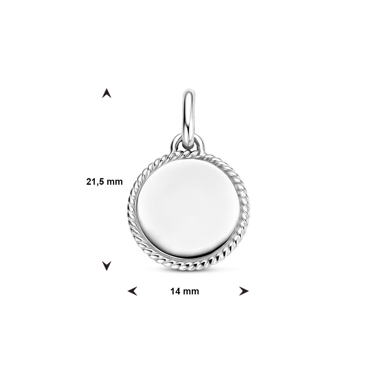 Rodowany Srebrny Wisiorek Okrągły – 19.5mm