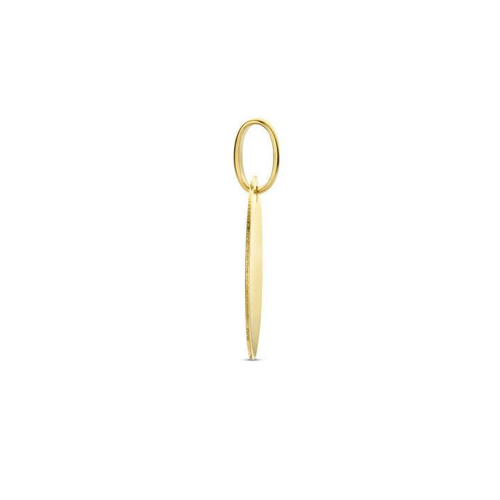 9k Geelgouden Graveerhanger Rond