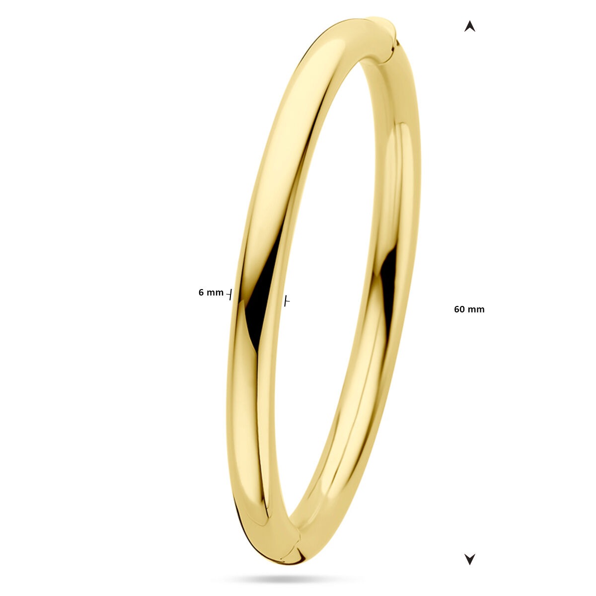 bangle z żółtego złota 14k z zawiasem – 6 mm szerokości