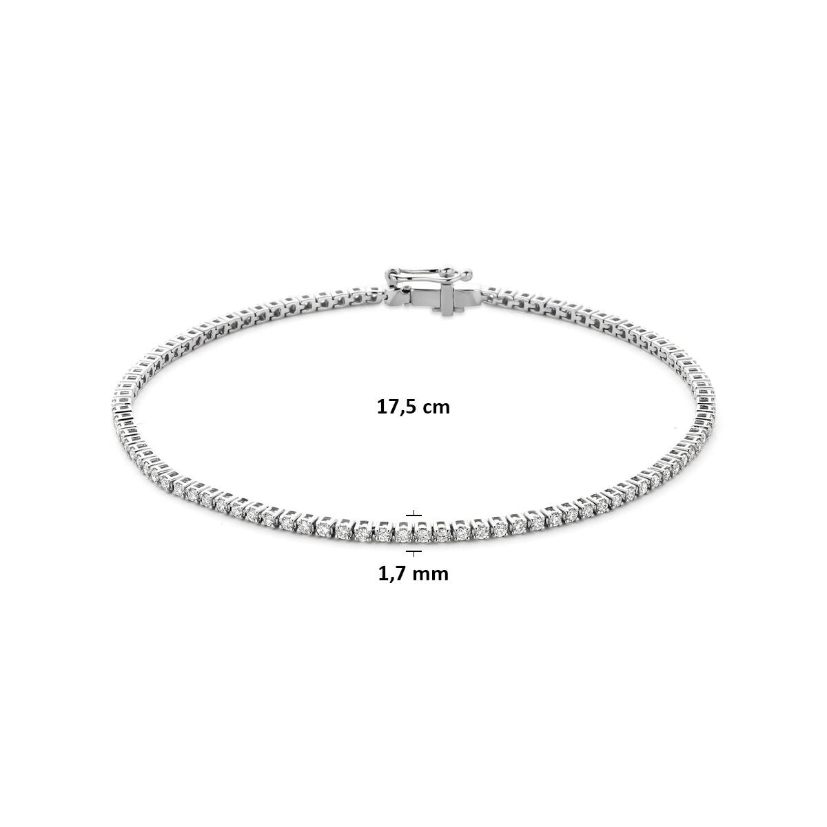 14k bransoletka tenisowa z białego złota z diamentem hodowanym w laboratorium