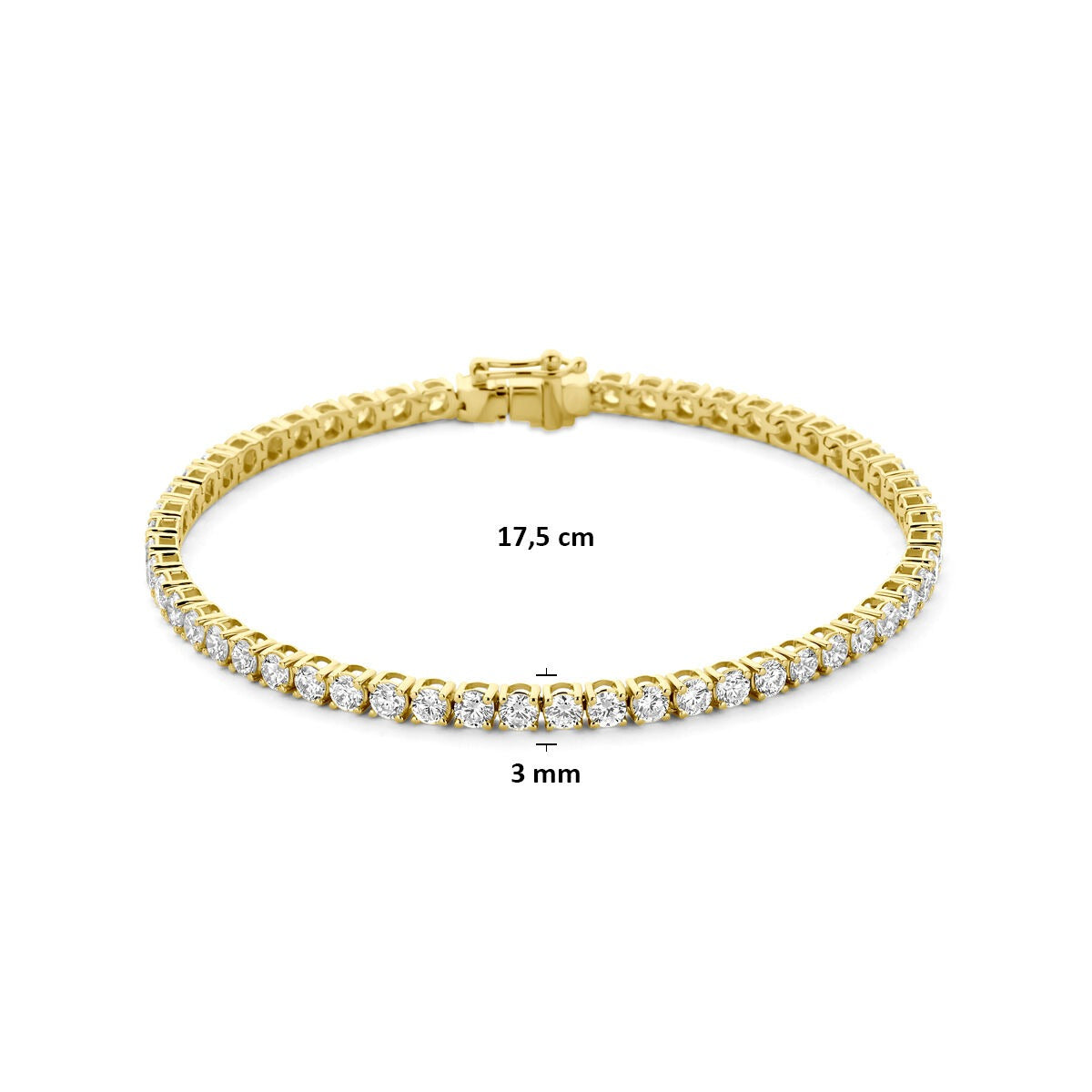14k Złota bransoletka tenisowa z diamentem hodowanym w laboratorium