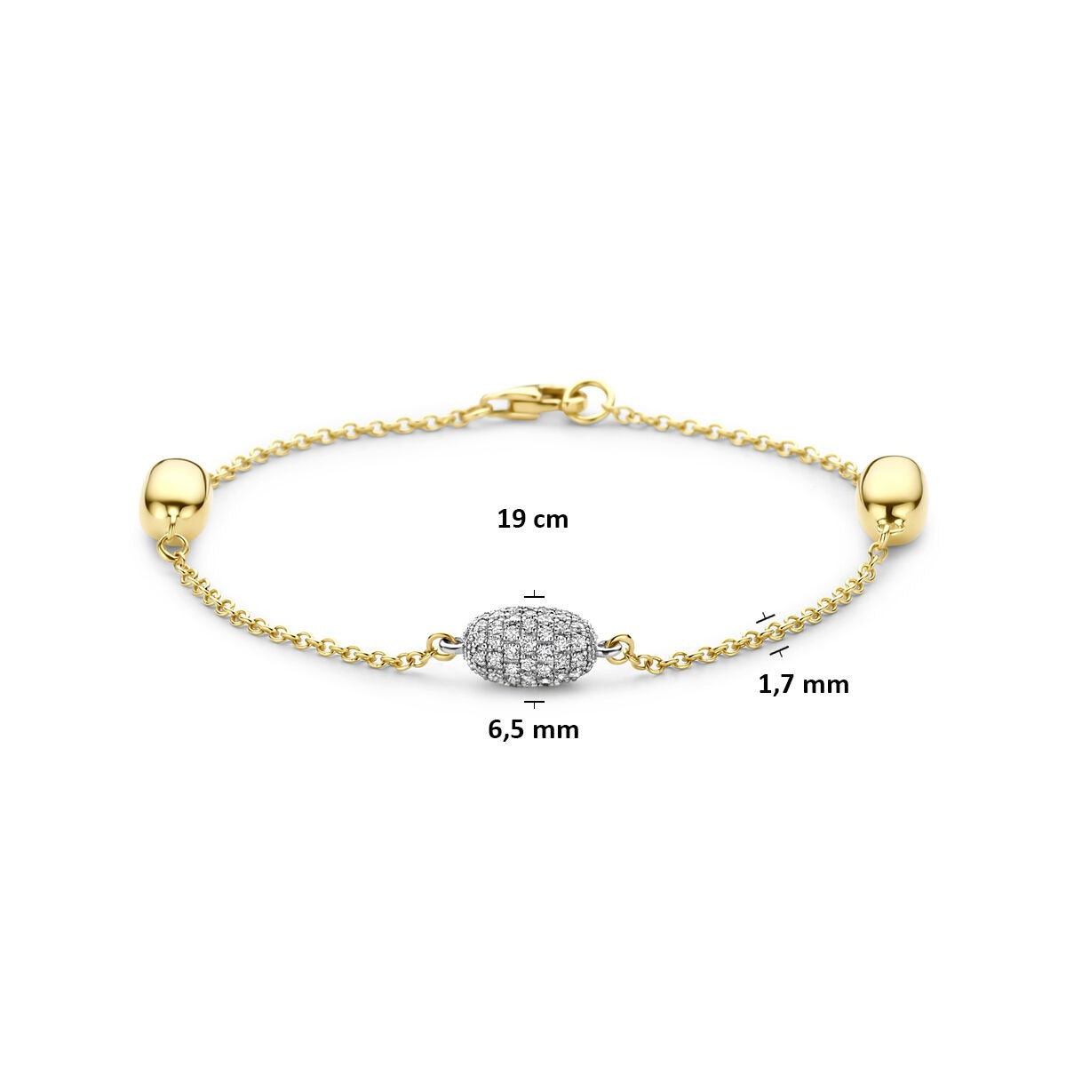 14k bicolor żółte i białe złoto bransoletka z diamentem