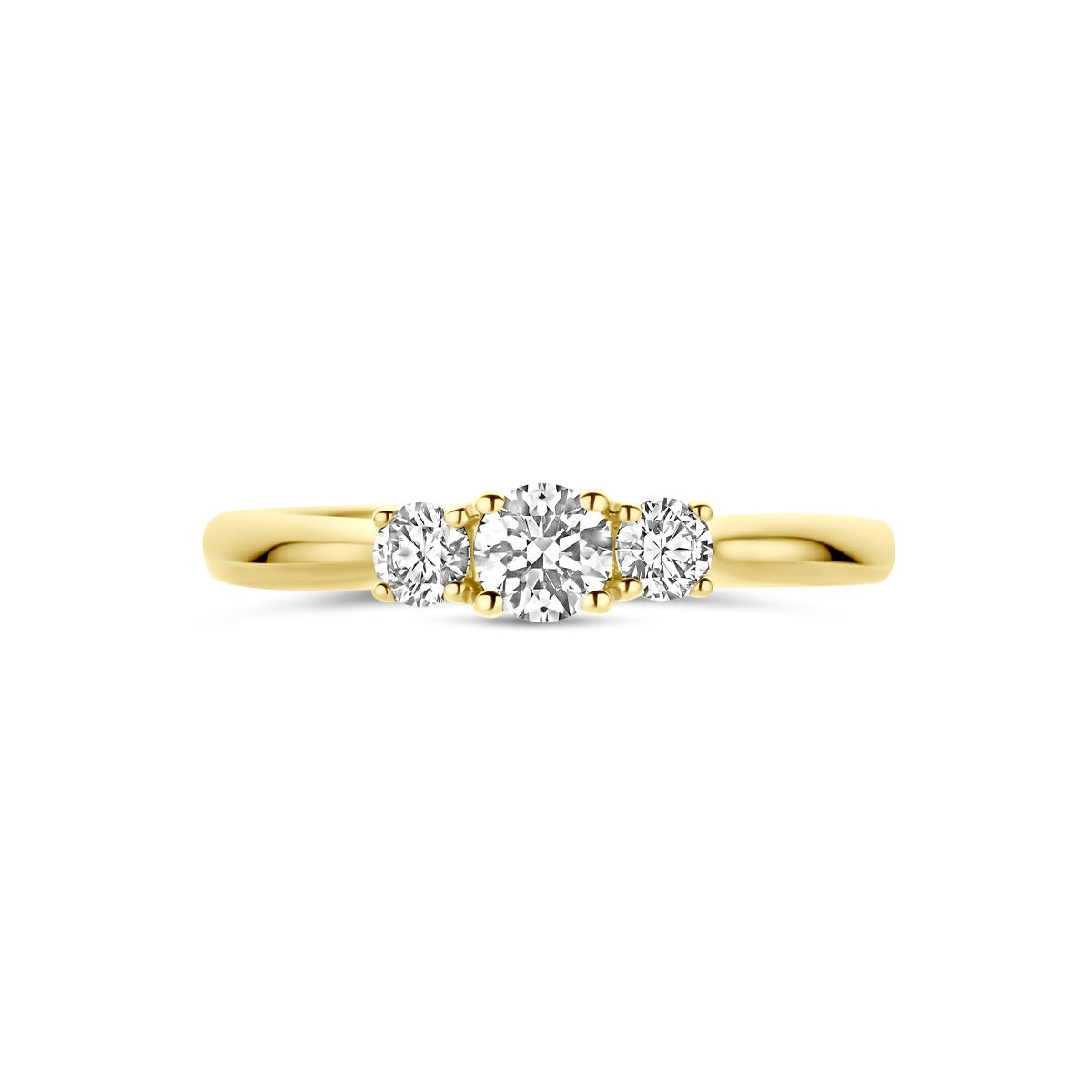 14k Żółte złoto pierścionek z 0.45ct diamentem hodowanym w laboratorium