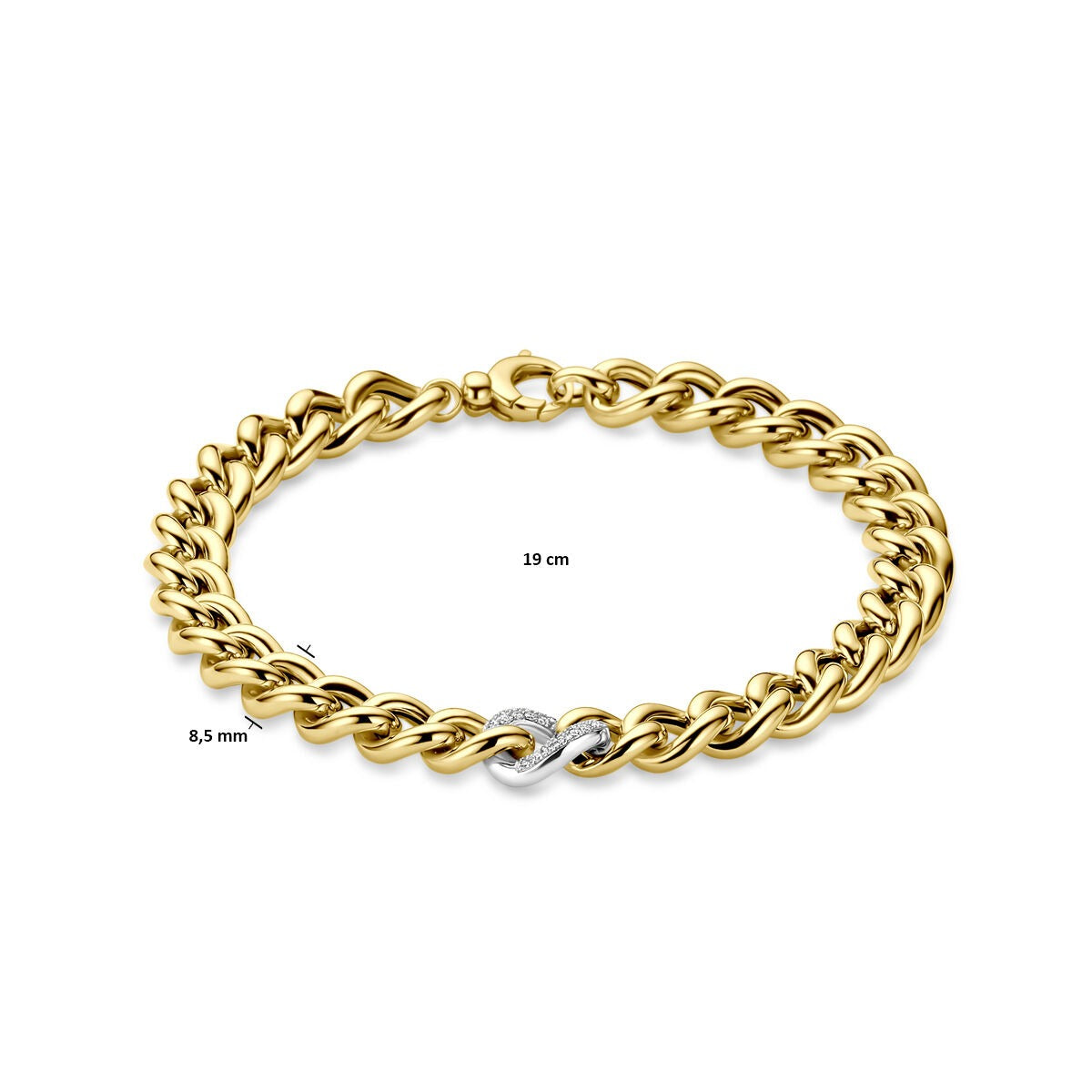14k Bicolor Żółte i Białe Złoto Bransoletka z Diamentem