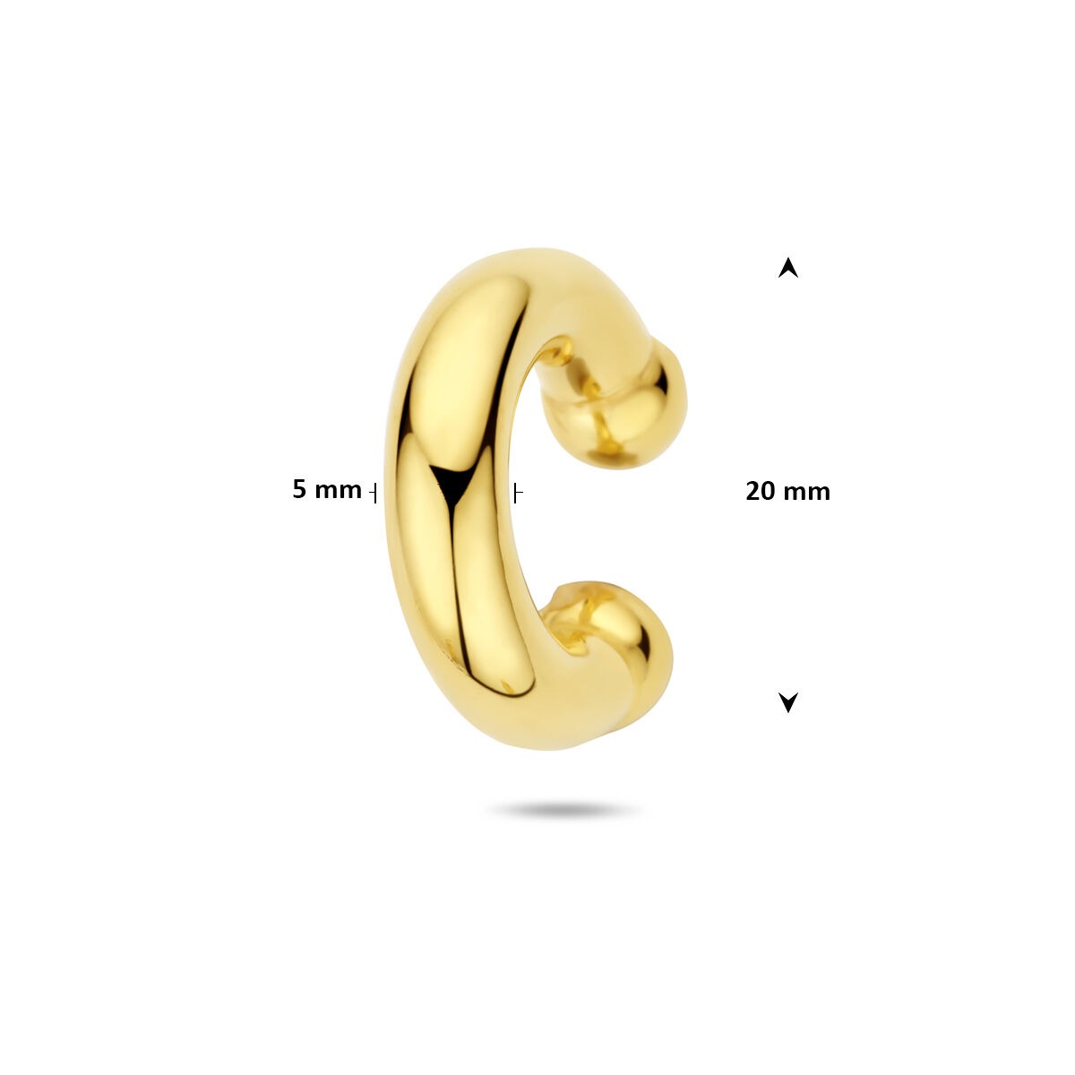 Pozłacany 925 srebrny ear cuff 20 x 5 mm