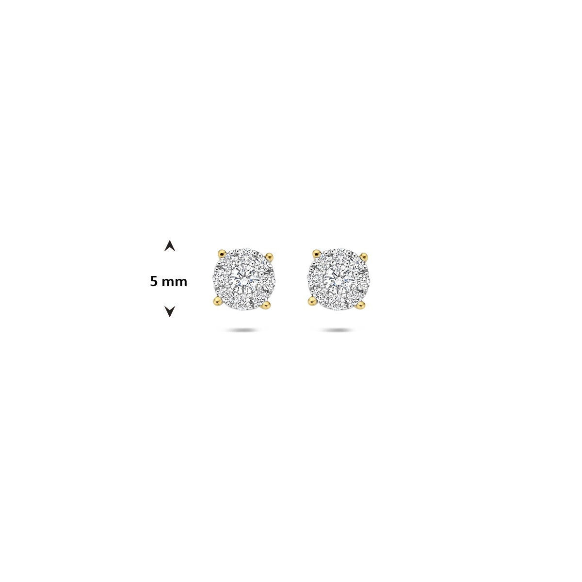 14k bicolor kolczyki wkrętki z diamentem – 0.25ct, 5mm