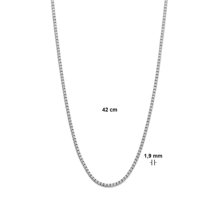 14k witgouden tenniscollier met diamanten – 2.00 ct