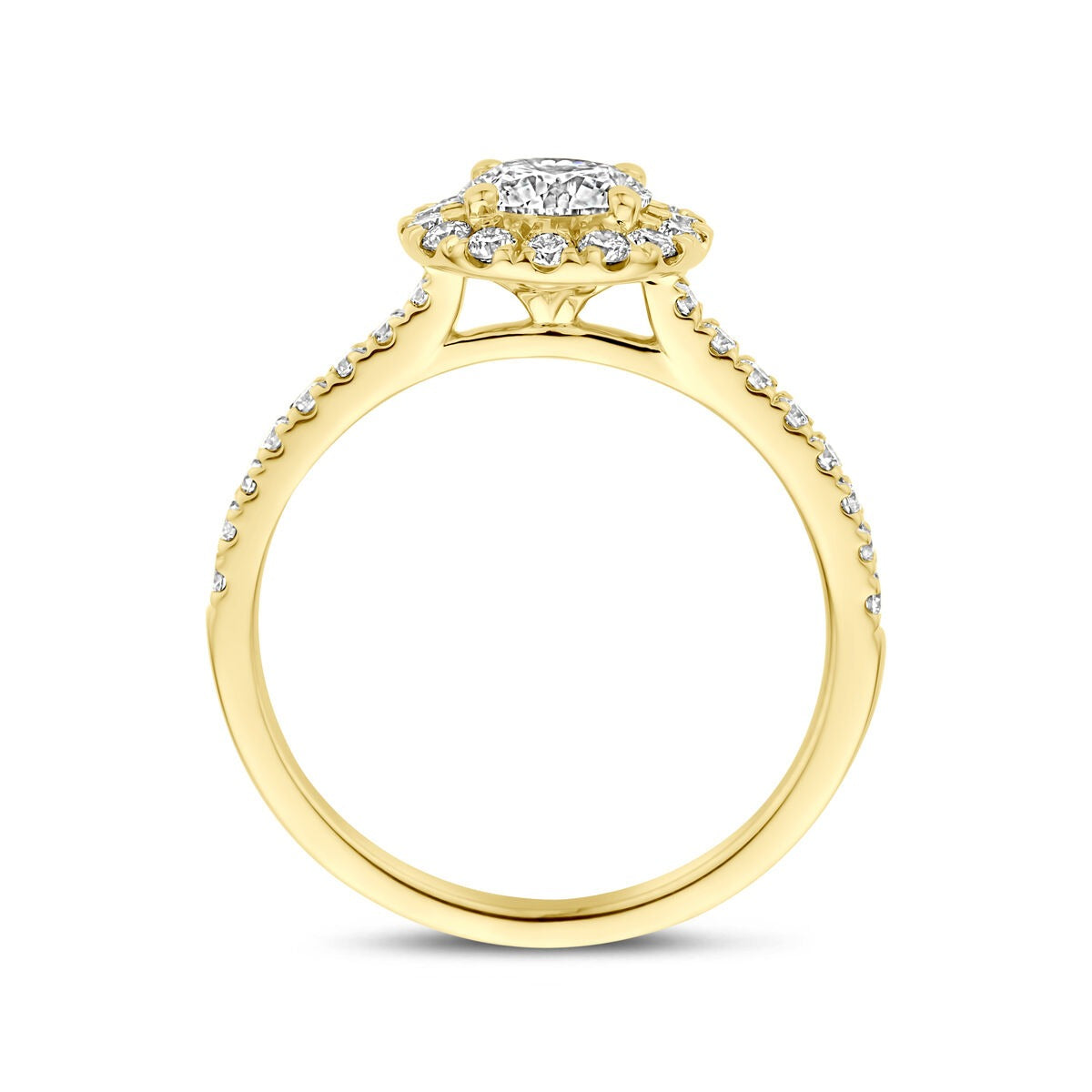 14k żółte złoto pierścionek z diamentem hodowanym w laboratorium 1.10ct