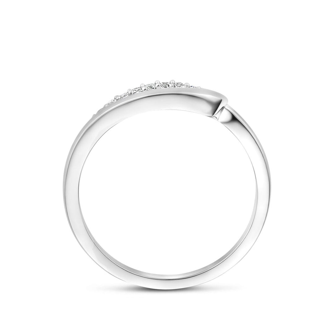 Gerhodineerd 925 zilveren ring met zirkonia