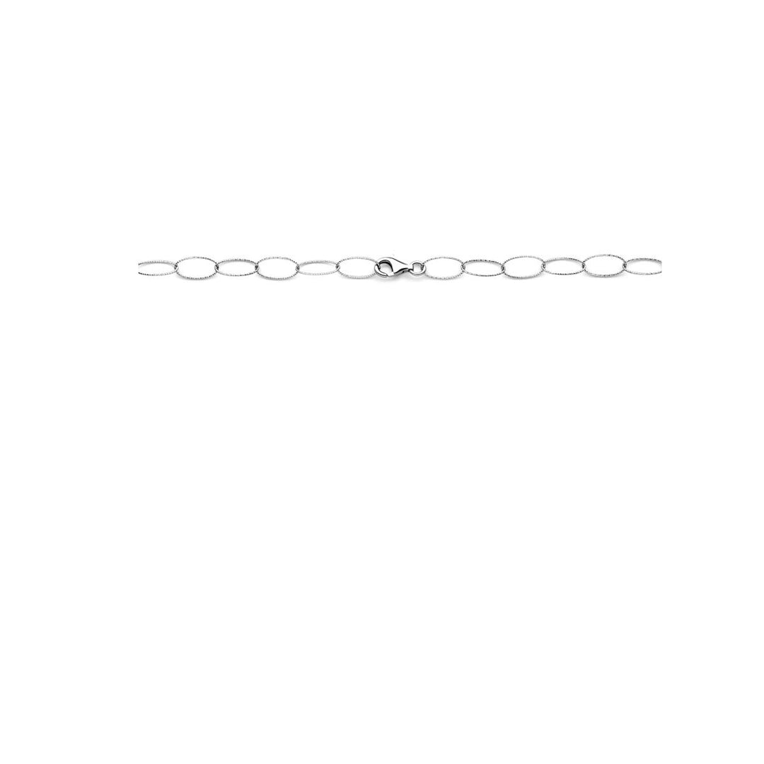 Zilveren dames ketting gerhodineerd anker schakel 6,4 mm 45 cm