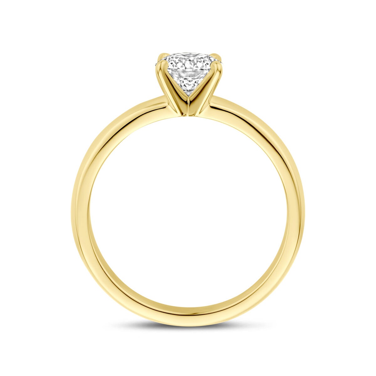 14k żółte złoto pierścionek z diamentem lab grown 0.75ct