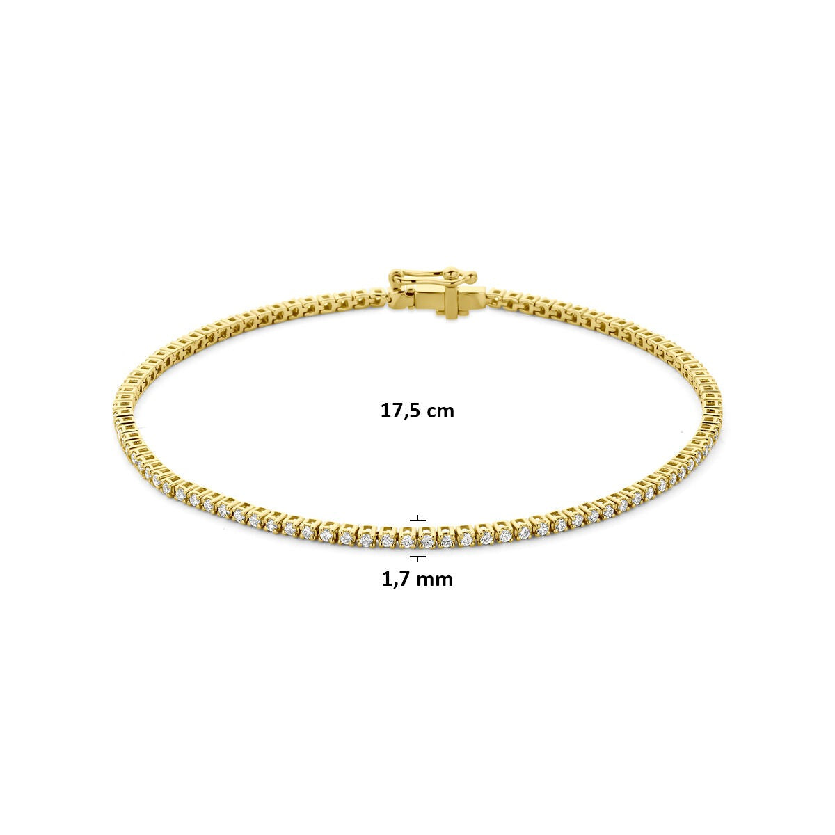 14k Złota bransoletka tenisowa z lab-grown diamentem