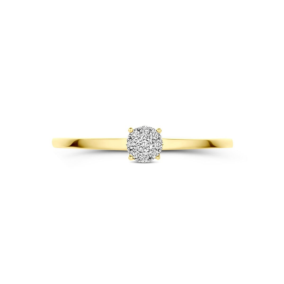 pierścionek z białego i żółtego złota z diamentem 0.06ct