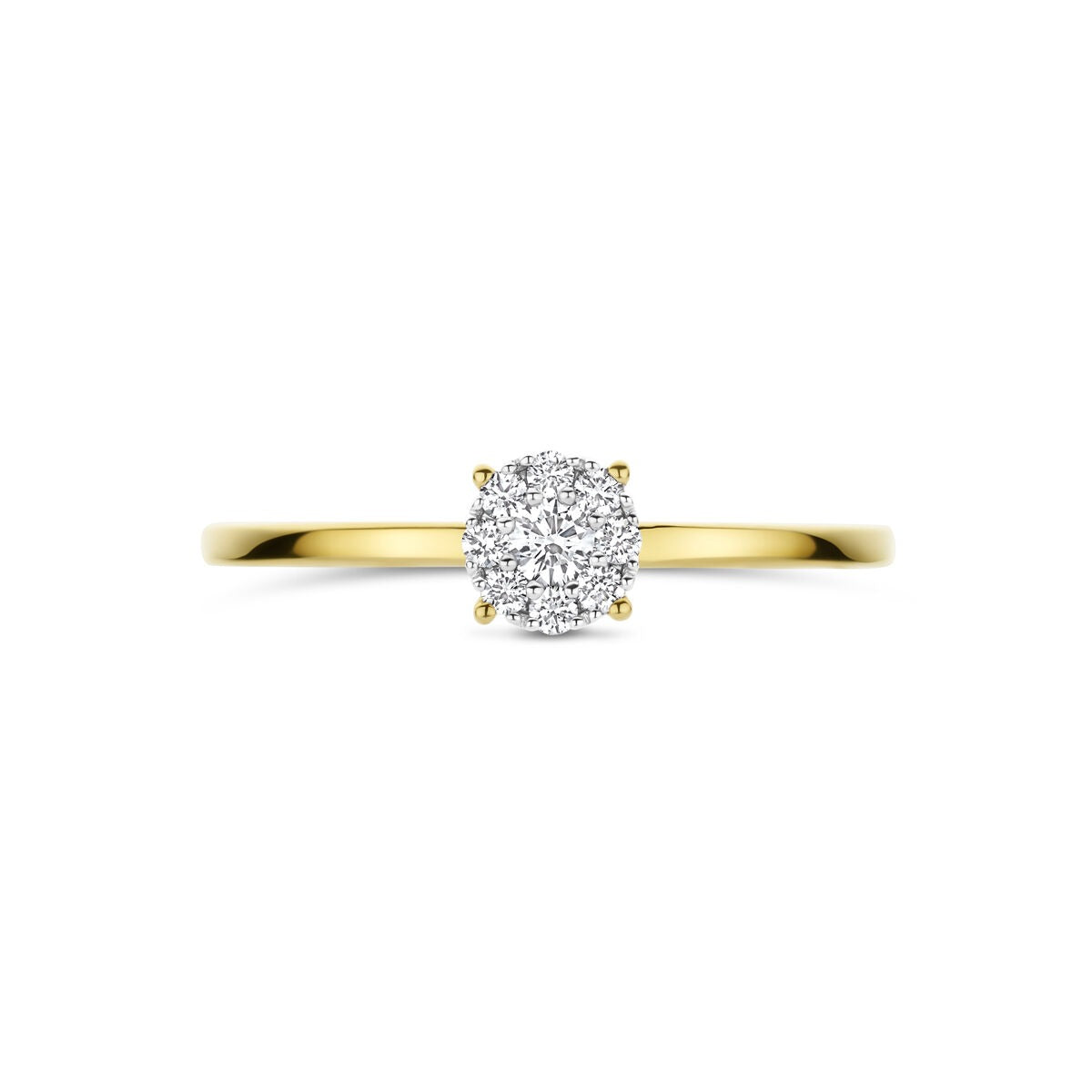 14k Bicolor damski pierścionek z diamentem – 0.13 ct