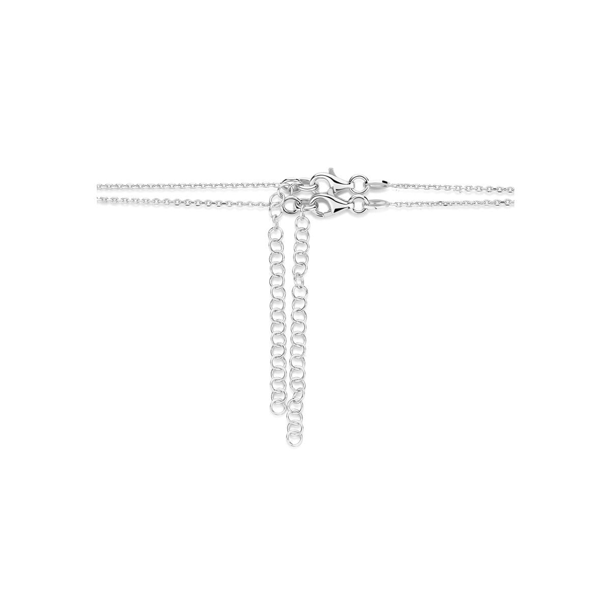 Rodowany 925 srebrny naszyjnik Forever Connected 2x z łącznikami