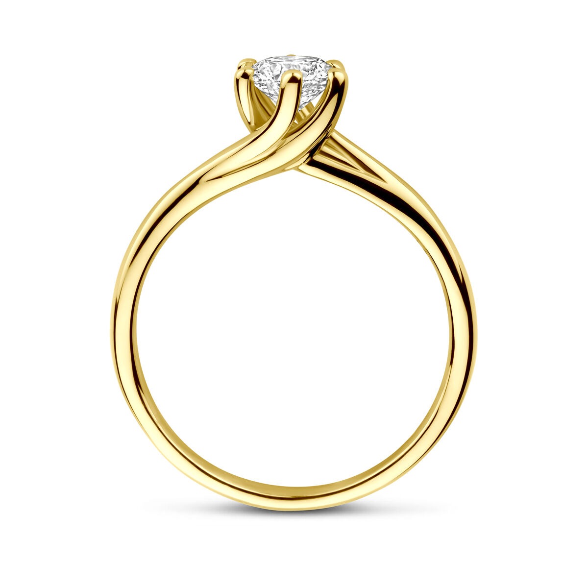 pierścionek z 14k żółtego złota z diamentem lab grown o wadze 0.50ct
