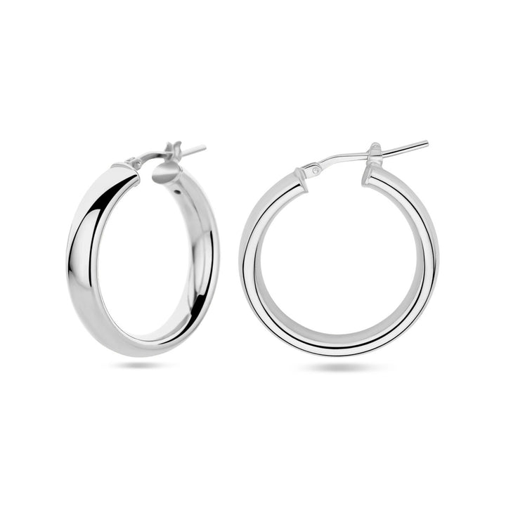 Gerhodineerd zilveren oorringen half-rond 26 mm