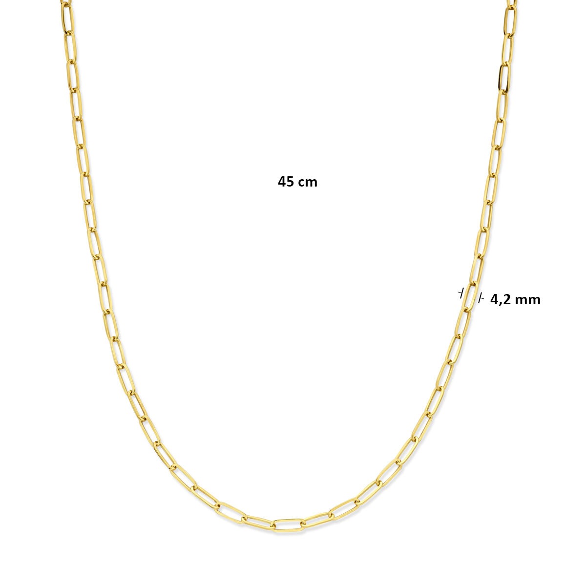 14k żółte złoto naszyjnik z srebrnym rdzeniem 45 cm