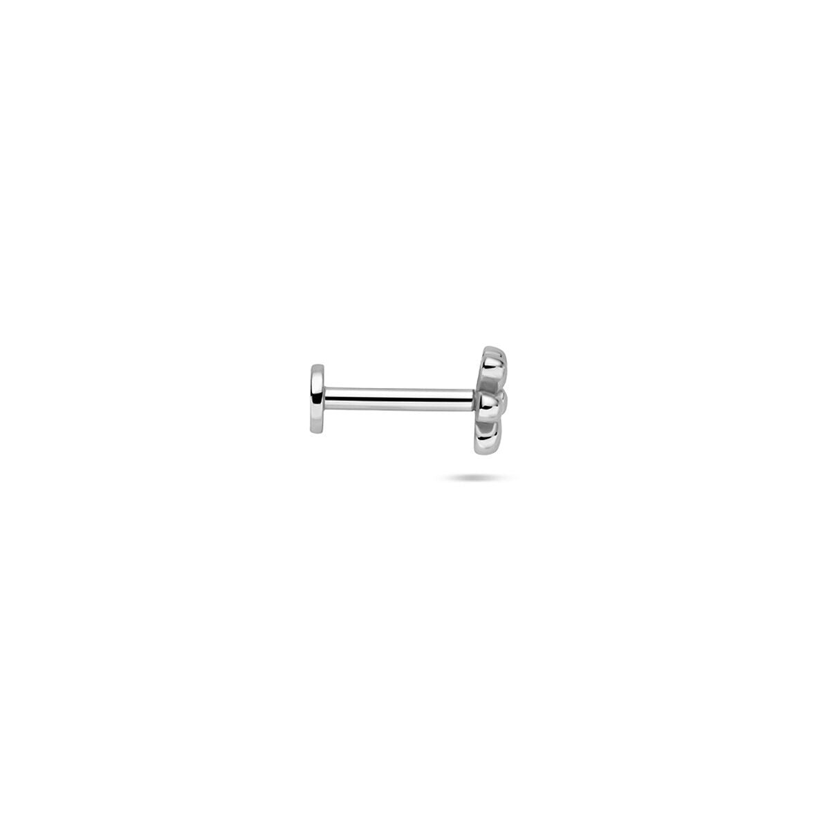 Rodowany piercing w kształcie kwiatu ze srebra 925