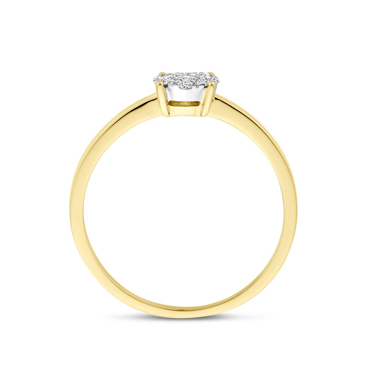 pierścionek z białego i żółtego złota z diamentem 0.19ct