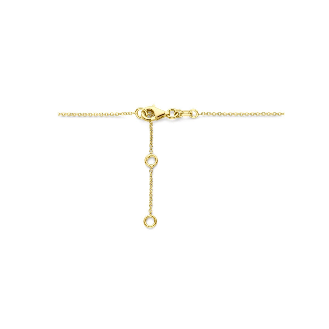 14k Geelgouden collier met sky blue en London blue topaas