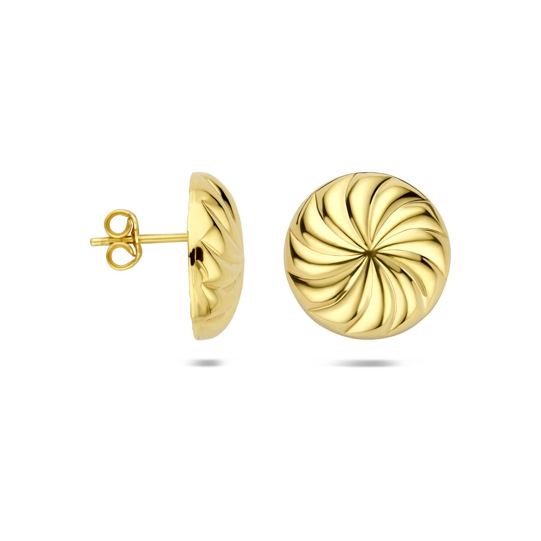 Verguld zilveren oorknoppen knoop – speels design met een gouden twist