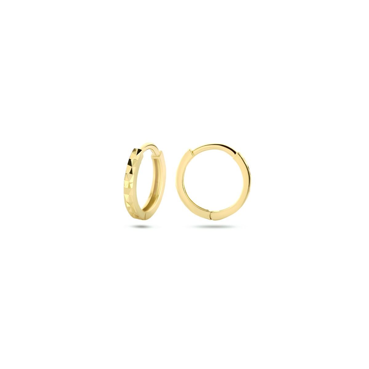 9k Żółte złoto Kolczyki koła 10.3 mm