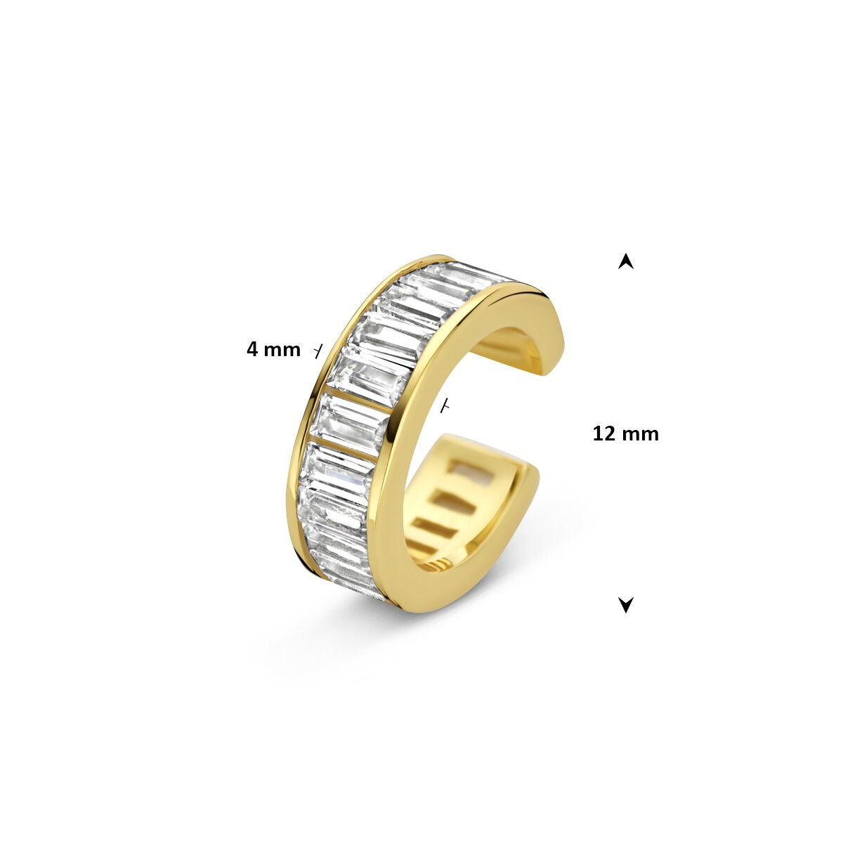 Pozłacany srebrny ear cuff z cyrkonią – błyszcząca finezja bez dziurki