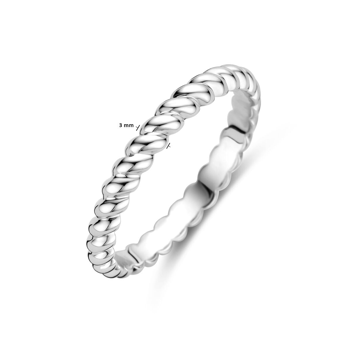 Srebrny Damski Pierścionek – Rodowany 925 Srebro, 3mm