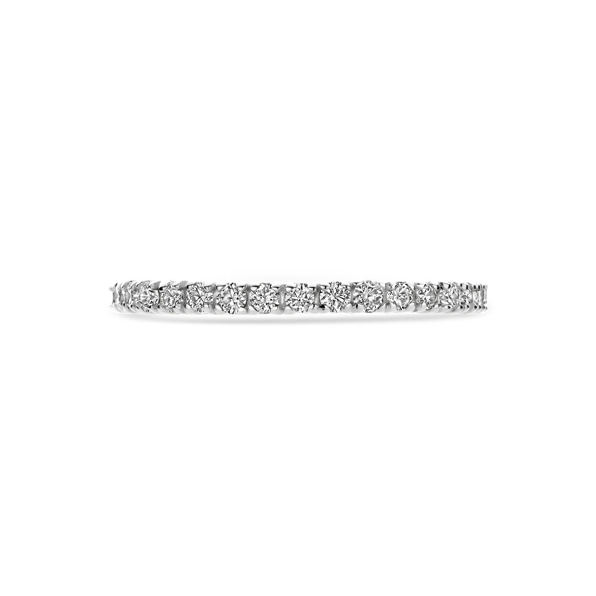 14k Białe Złoto Pierścionek Alliance z Diamentem – 0.70 ct