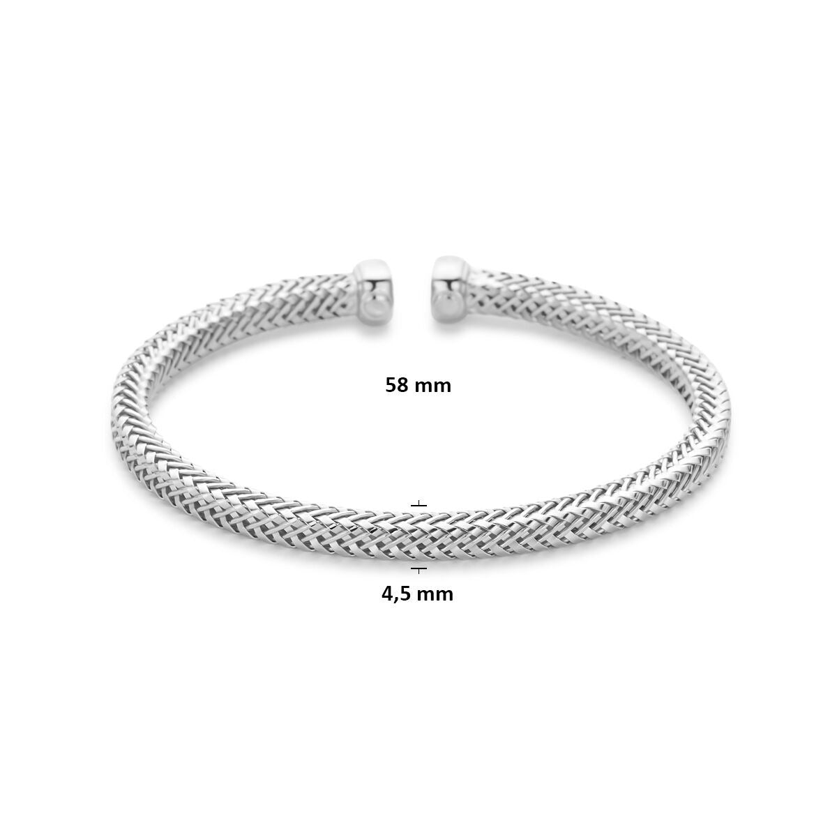 Rodowany 925 srebrny bransoletka 58 x 4.5 mm