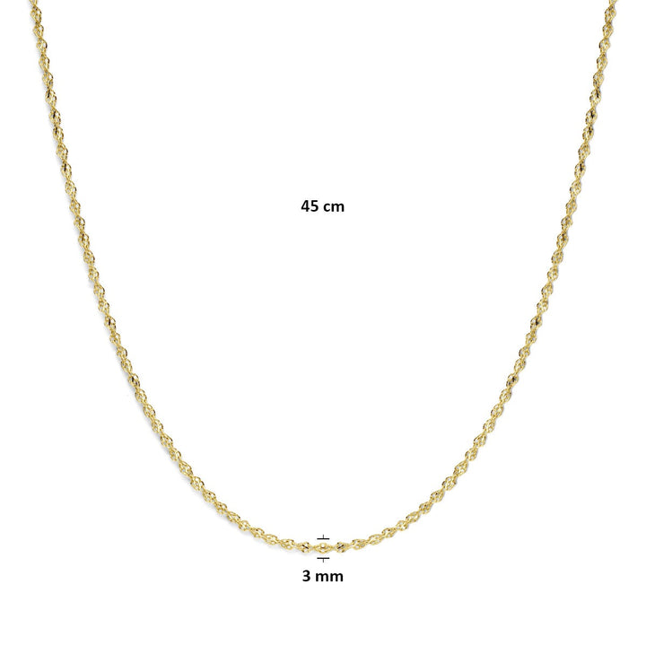Gouden ketting met zilverkern – 14k geelgoud & 925 zilver
