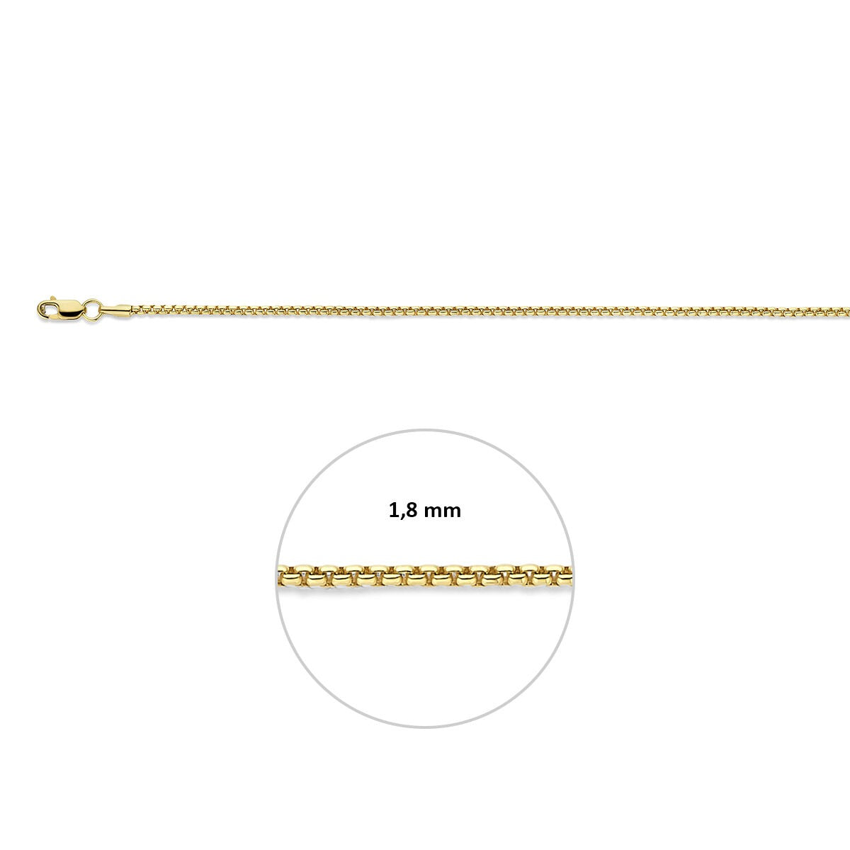 14k Żółte Złoto Wenecka Naszyjnik z Srebrnym Rdzeniem 45 cm