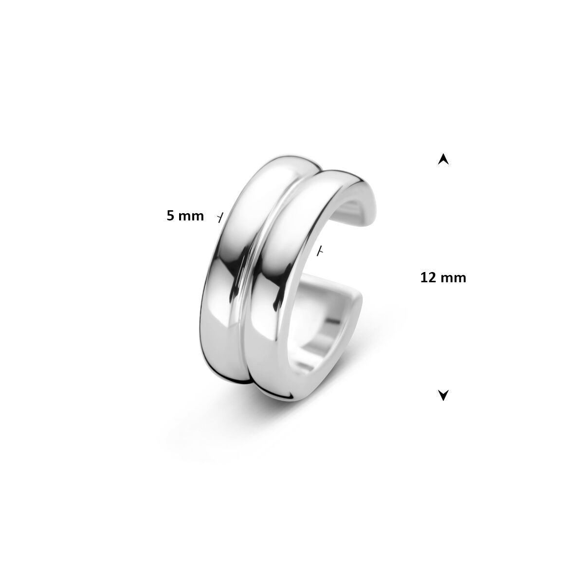 Srebrny ear cuff rodowany 925 – nowoczesny i stylowy