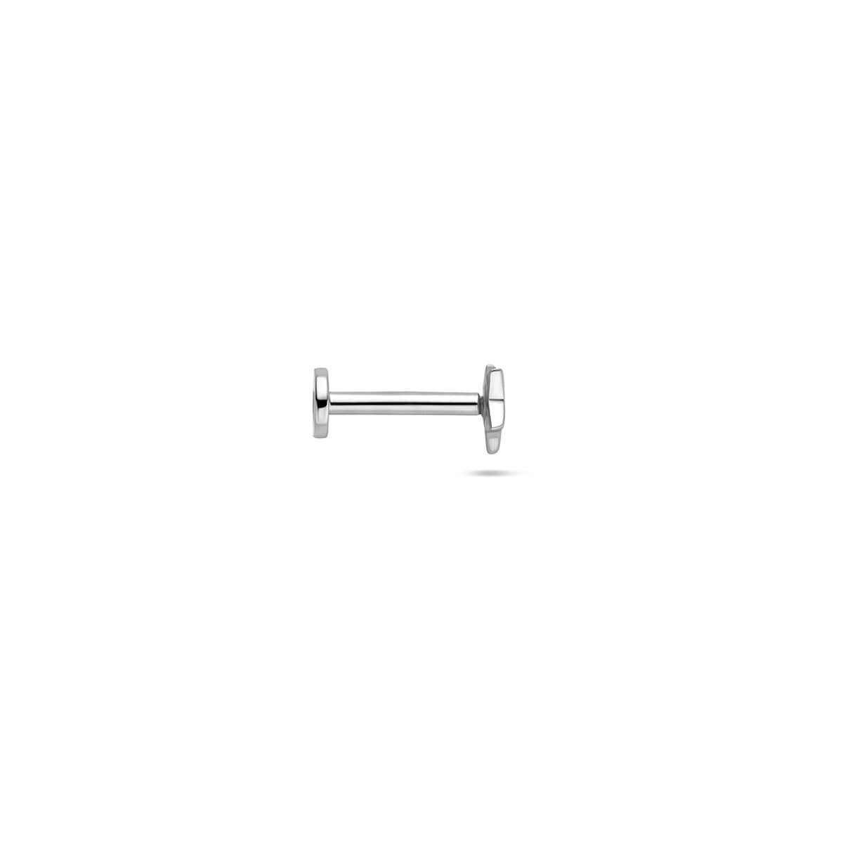 Rodowana srebrna płaska gwiazda piercing – 925 srebro