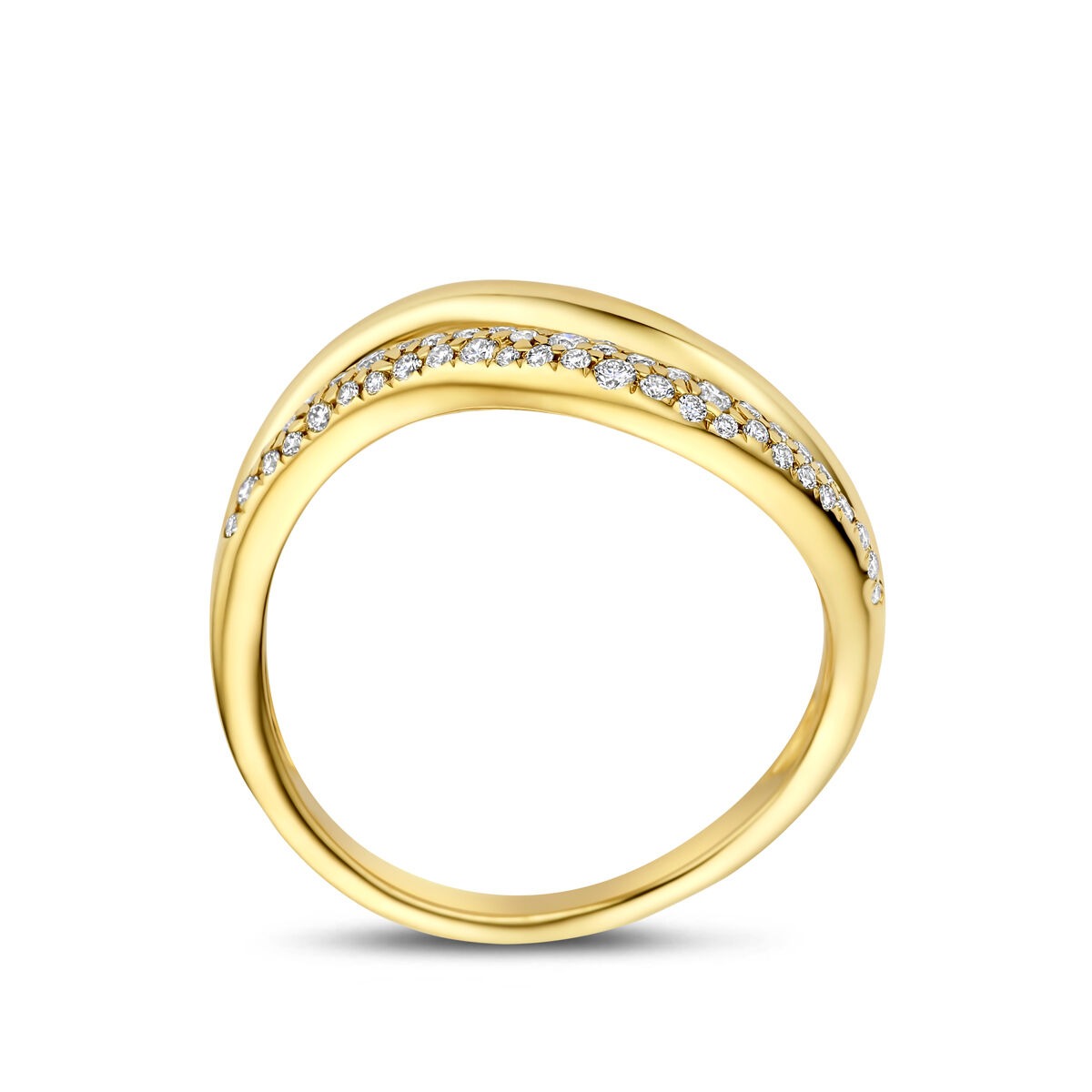 14k żółte złoto pierścionek z diamentem 0.32ct