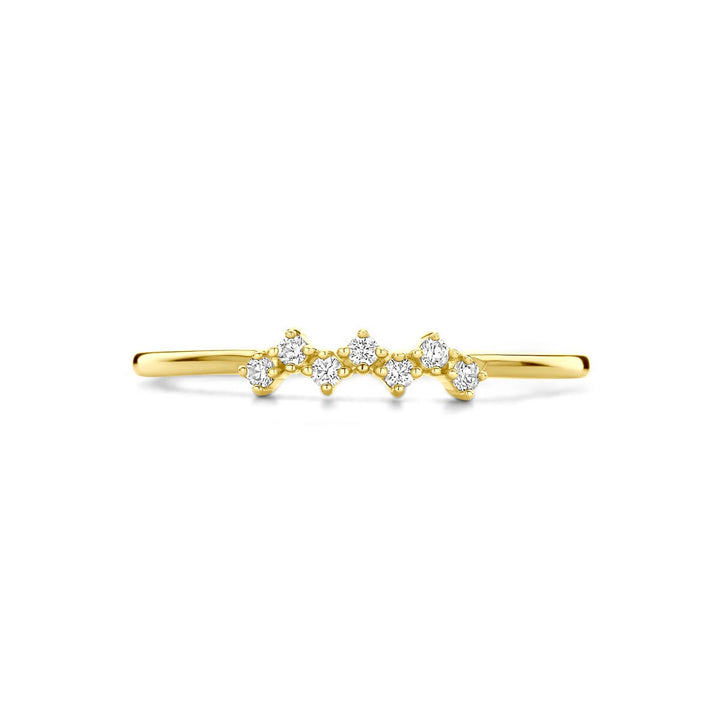 14k geelgouden ring met zirkonia