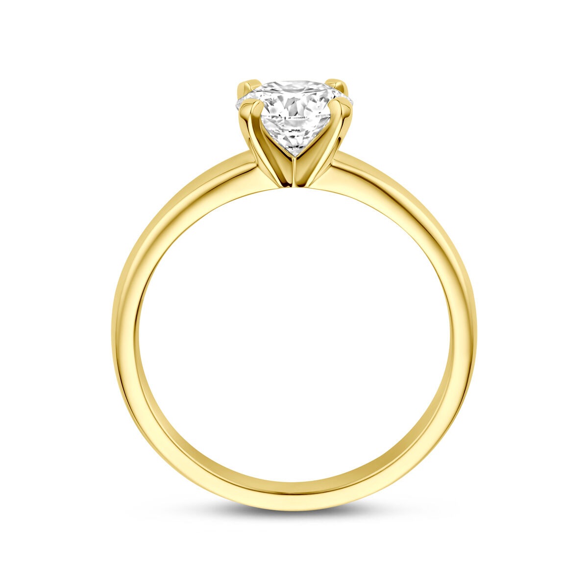 14k żółte złoto pierścionek z 1.00ct diamentem hodowanym w laboratorium