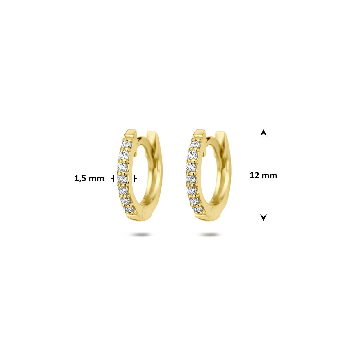 14k Żółte złoto kolczyki koła z diamentem hodowanym w laboratorium 0,22 ct