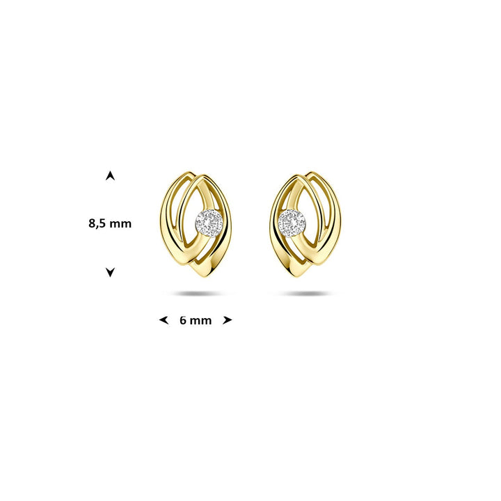 9k Geelgouden oorknopjes met zirkonia