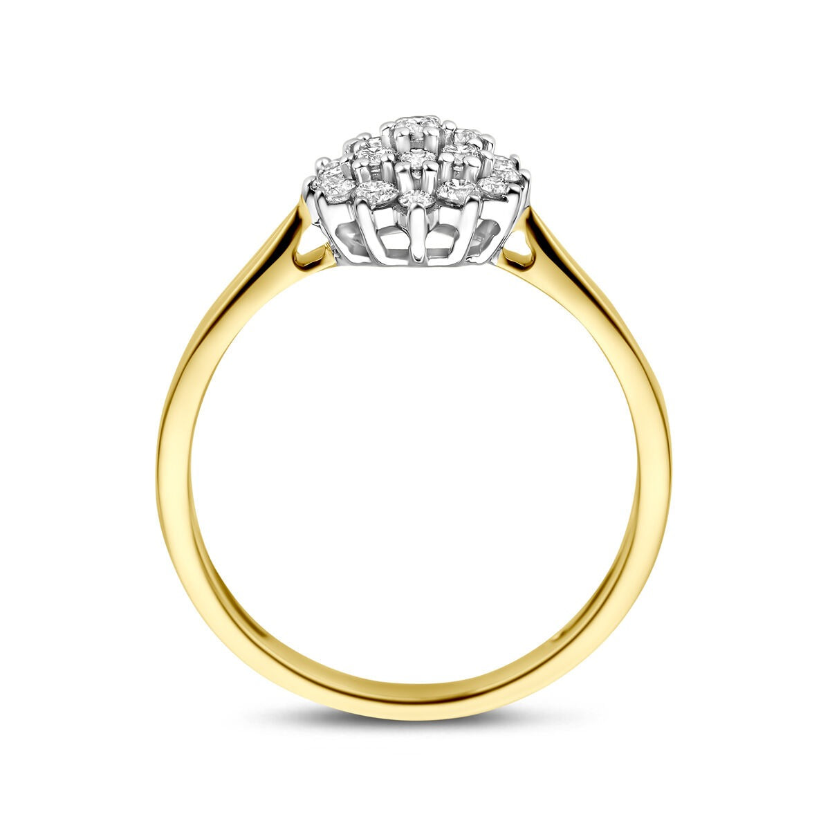 14k Bicolor żółte i białe złoto pierścionek z 0.33ct diamentem hodowanym w laboratorium