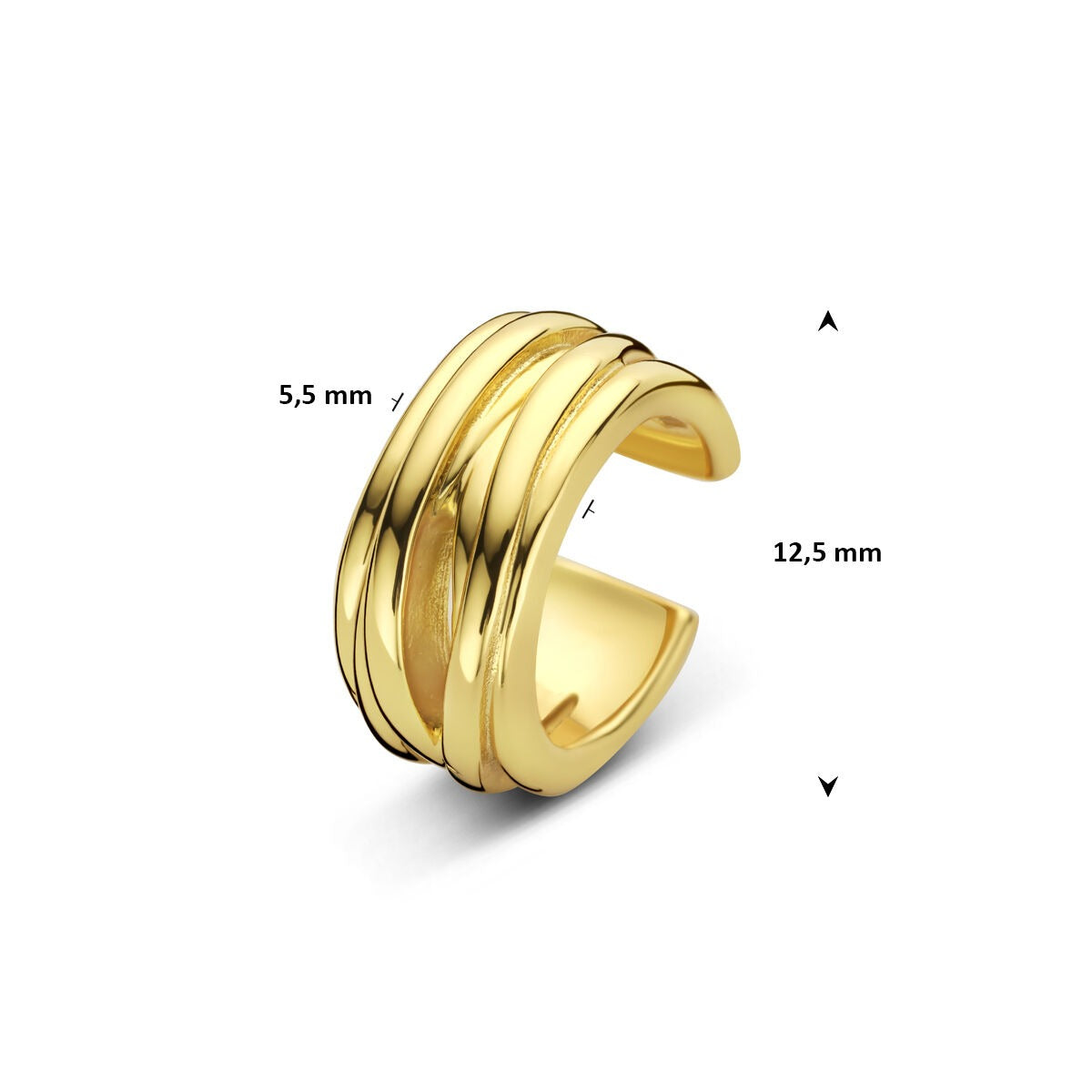 Pozłacany srebrny ear cuff – złote oświadczenie bez przekłucia